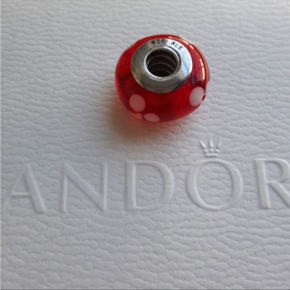 Vintage Pandora flowers murano glass charm